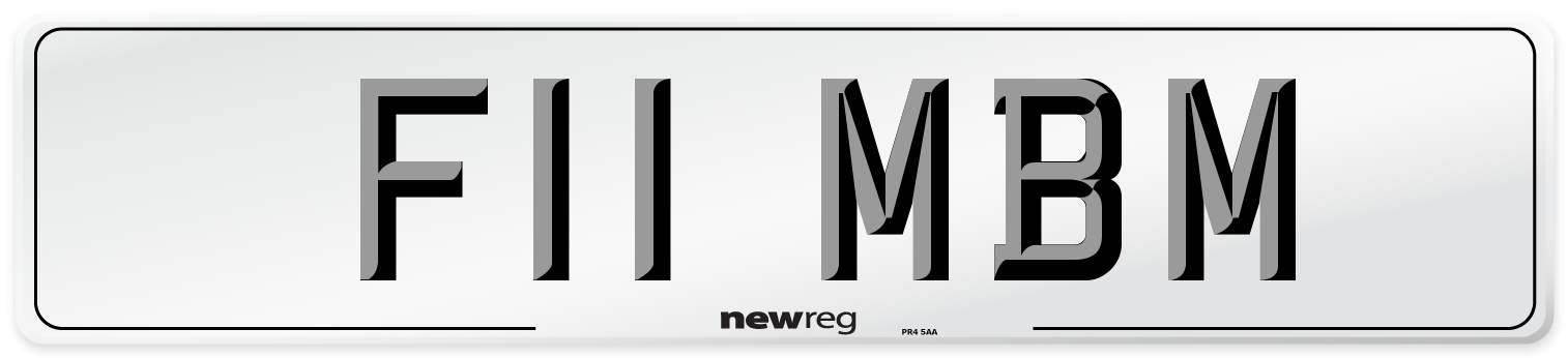 F11 MBM Number Plate from New Reg